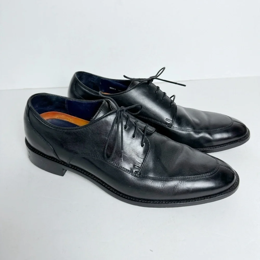 Cole Haan Men's Lenox Hill Black Leather Split-Toe Oxford Sz 10